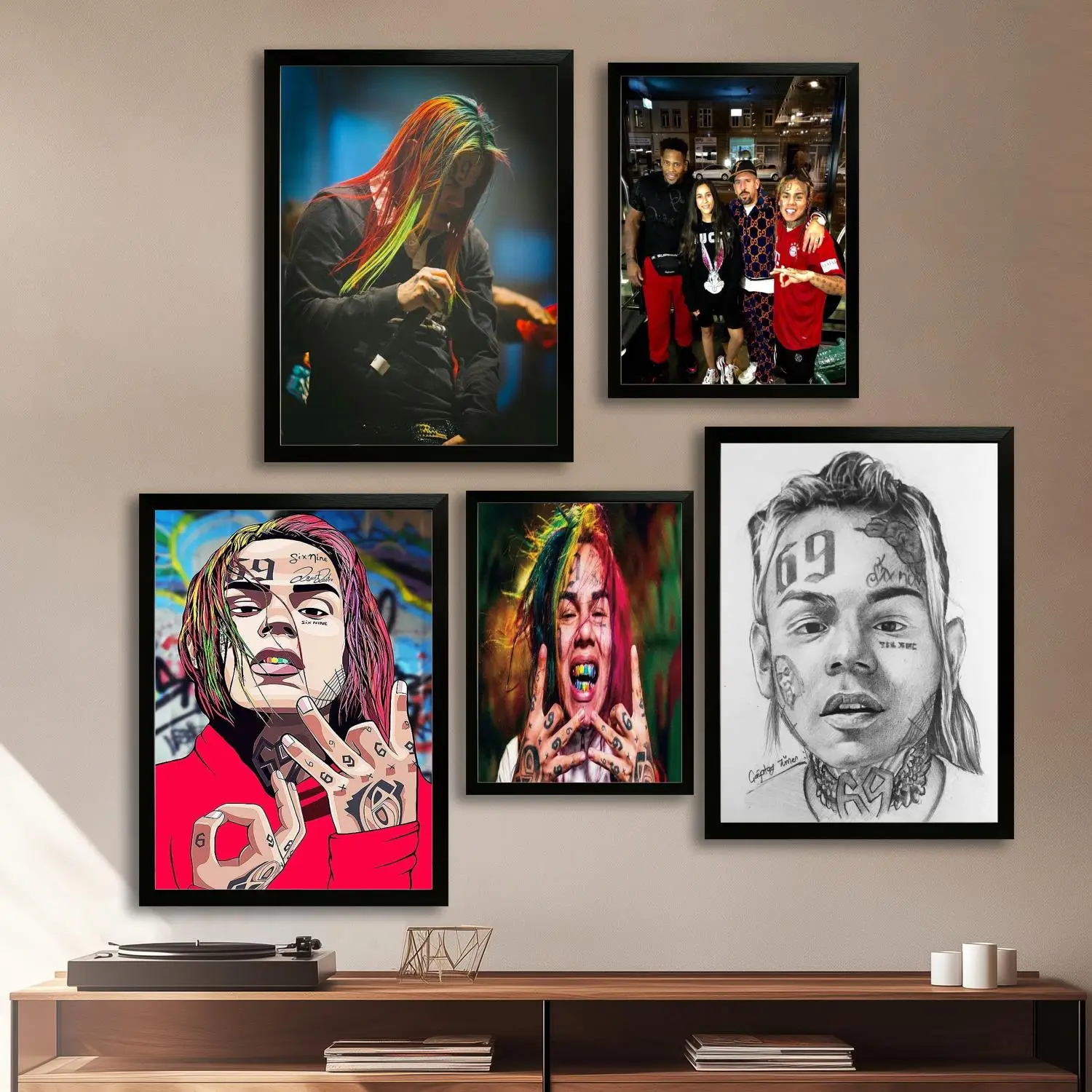 Tekashi 6ix9ine Canvas Art Poster and Wall Art, Picture Print, Modern Family, Bedroom Decor, Posters,Decorative painting