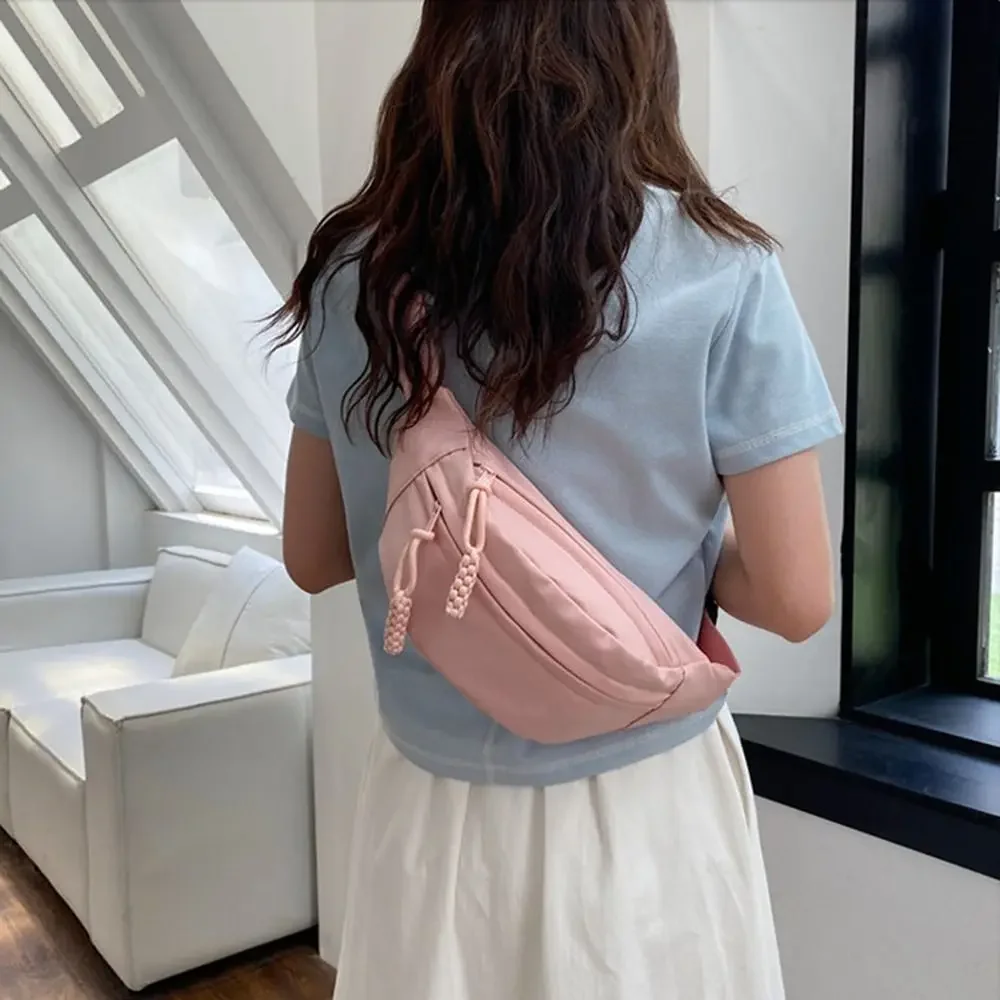 

Ladies Canvas Crossbody Bags Solid Color Women Sling Waist Pack Women's Chest Bag Waterproof Hiking Bag Handbags