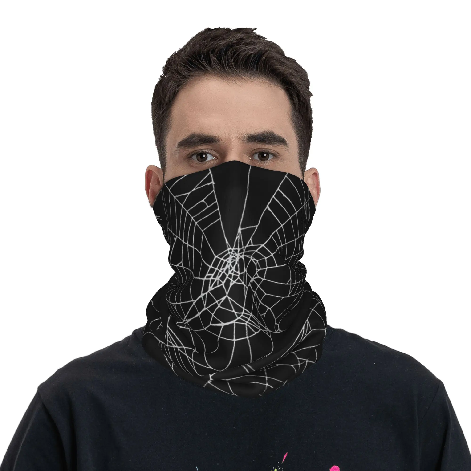 

Spider Web Bandana Neck Gaiter Printed Wrap Scarf Headwear Running for Men Women Adult Washable