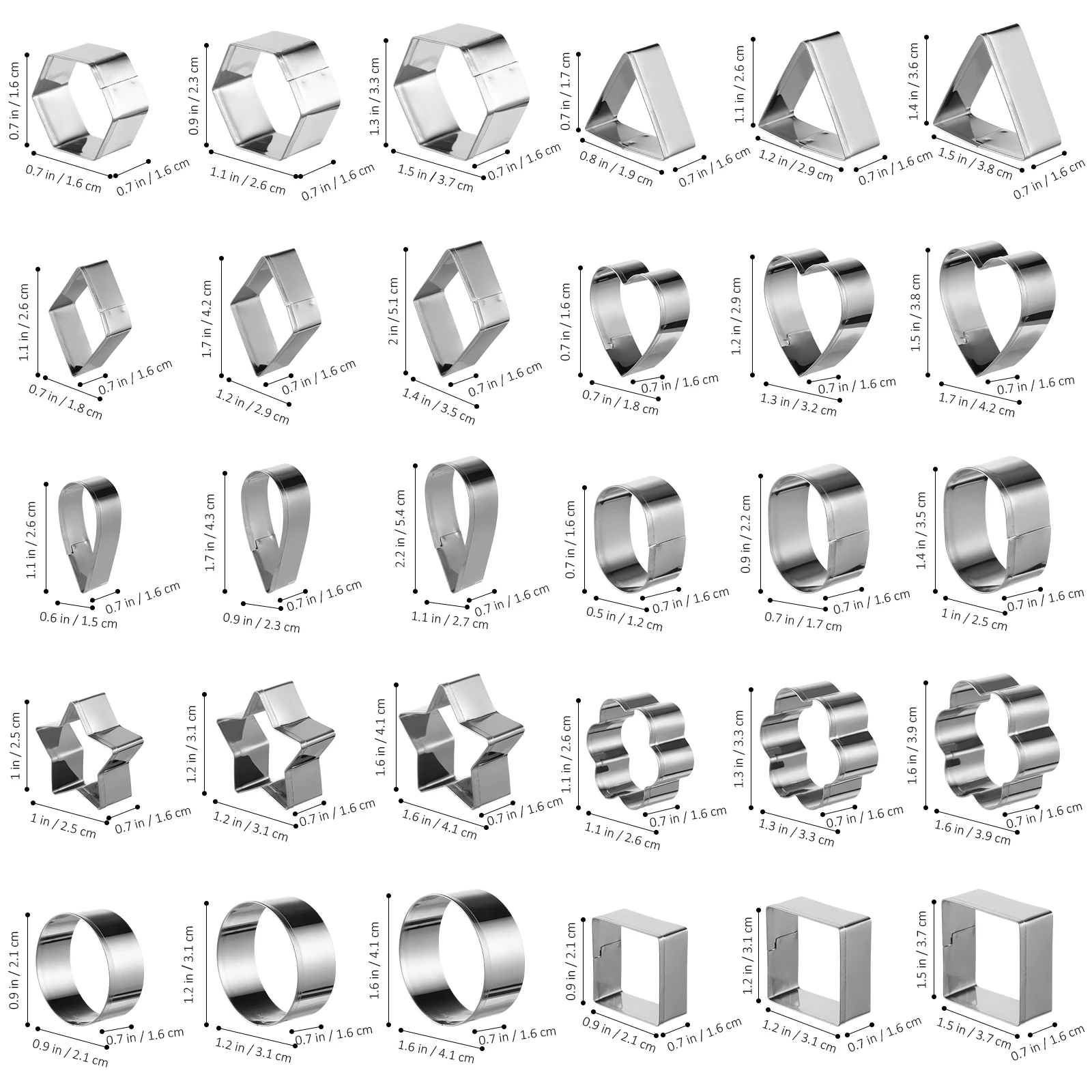 

1 set Baking Tool Set Stainless Steel Cookie Cutters Biscuit Mold Pastry Rectangle DIY Party Supplies Metal Storage Box