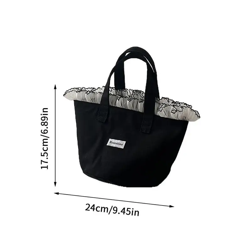 Корейская кружевная холщовая сумка-тоут Ins, портативная сумка большой вместимости, стильная милая женская сумка, подарок на день рождения