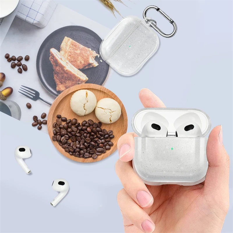 Case for Airpods Pro 2 Cute INS Earphone Clear Bling Glitter Case Wireless Bluetooth Silicone airpods case for airpods 1 2 3 pro