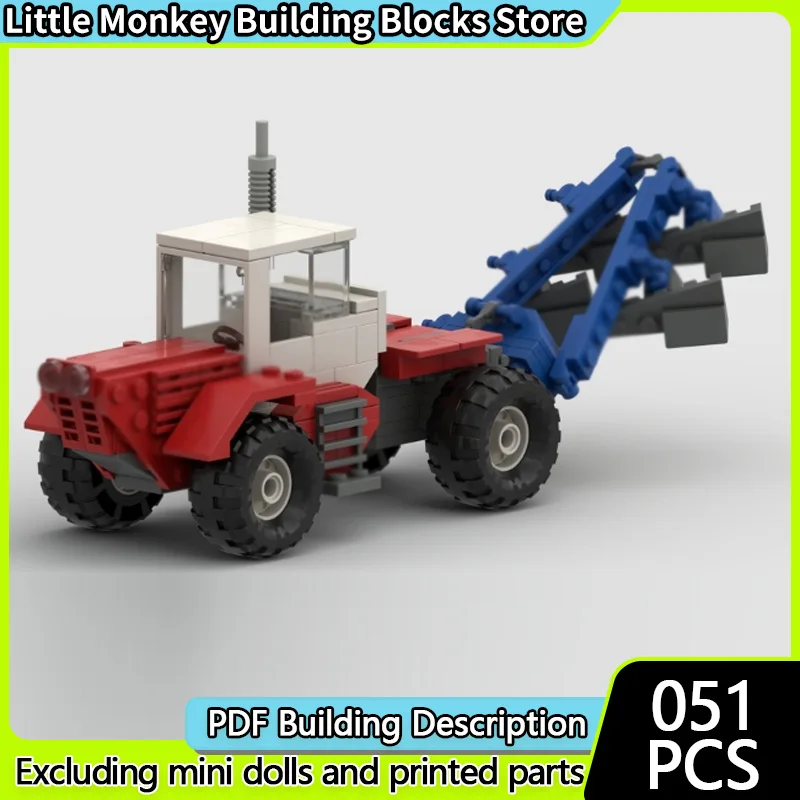 

Конструктор MOC: Модель городского автомобиля, классический компактный трактор для фермы, модульная технология, детские праздничные подарки, набор для сборки игрушек