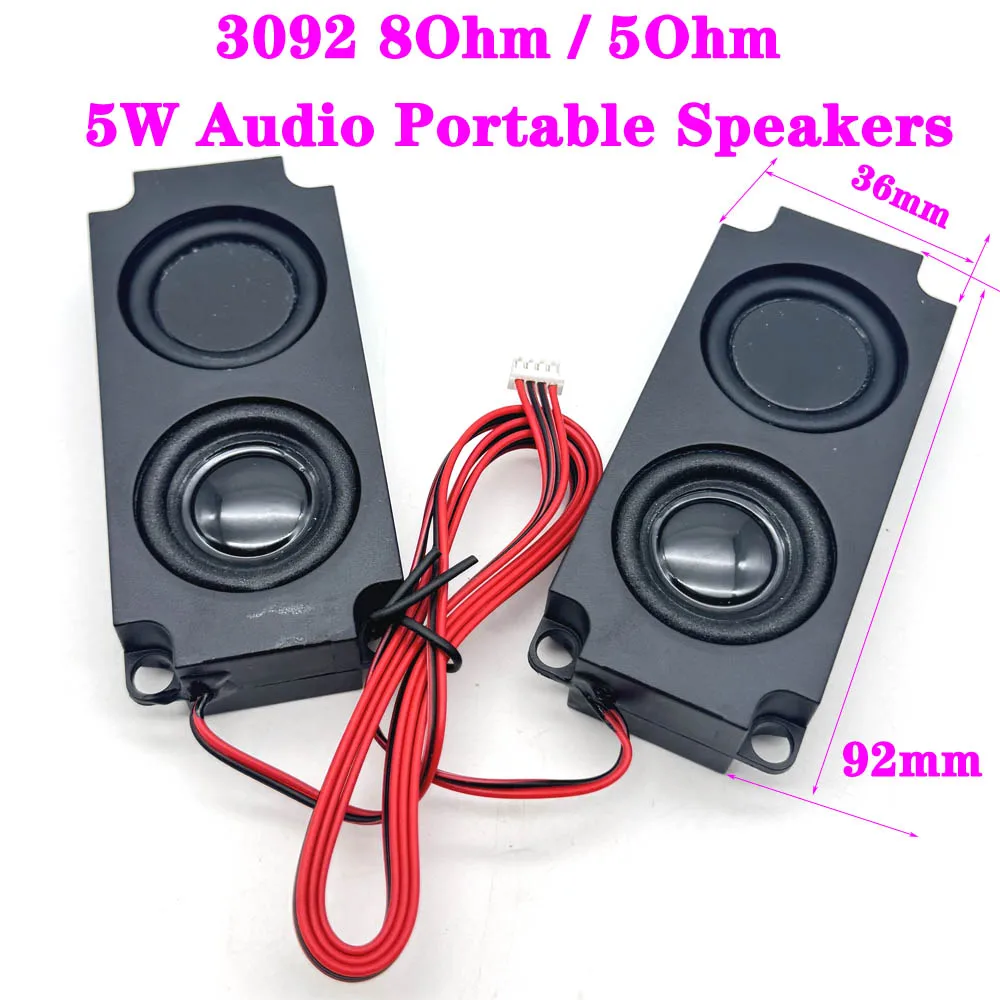 

1 пара широкополосных динамиков с чистым звуком, двойной вибрационной мембраной, аудиоколонка 8 Ом 5 Вт для телевизора и компьютера