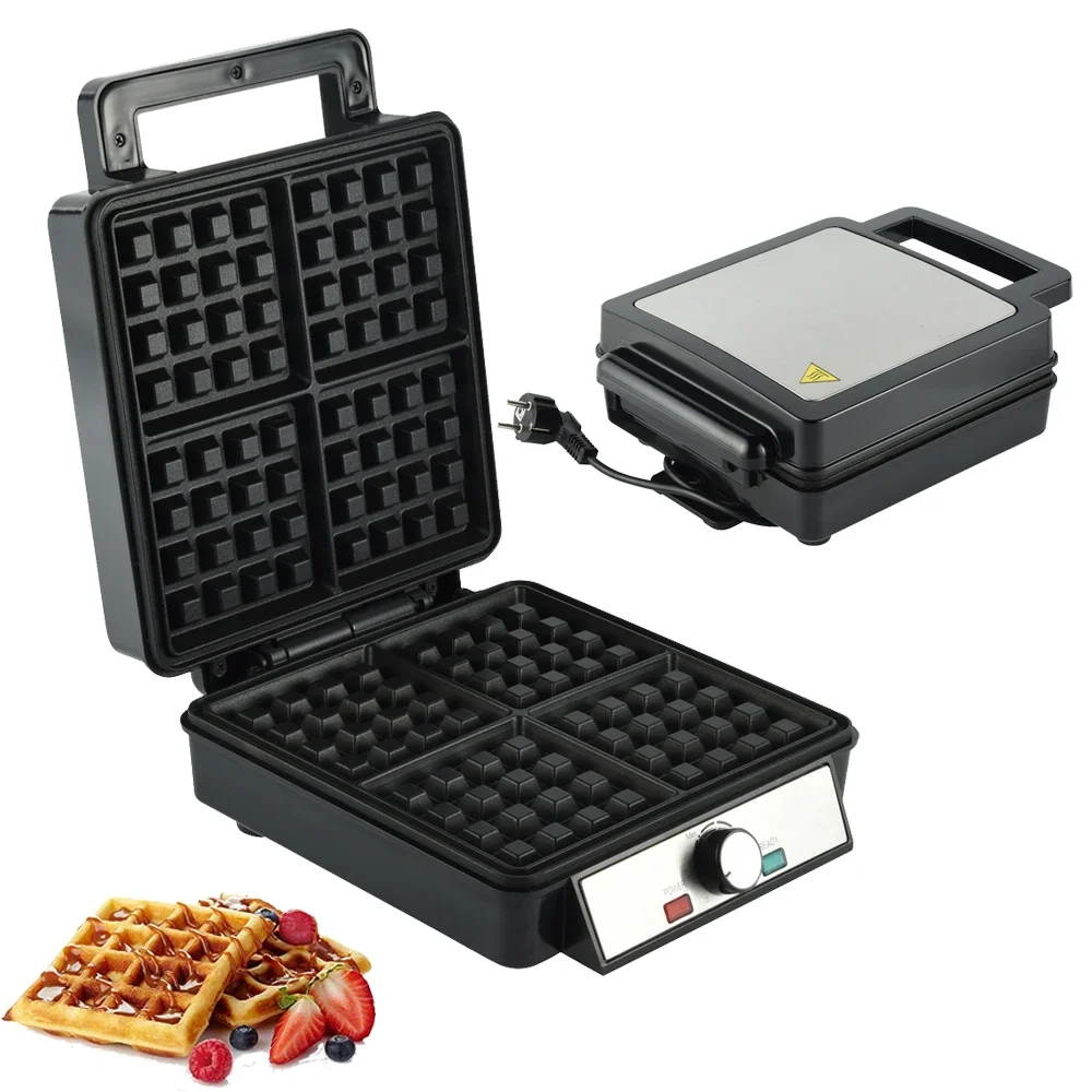 4 Slice Nonstick Waffle Iron with Quick Heat-Up Belgian Waffle Maker Small Electric Nonstick Baker