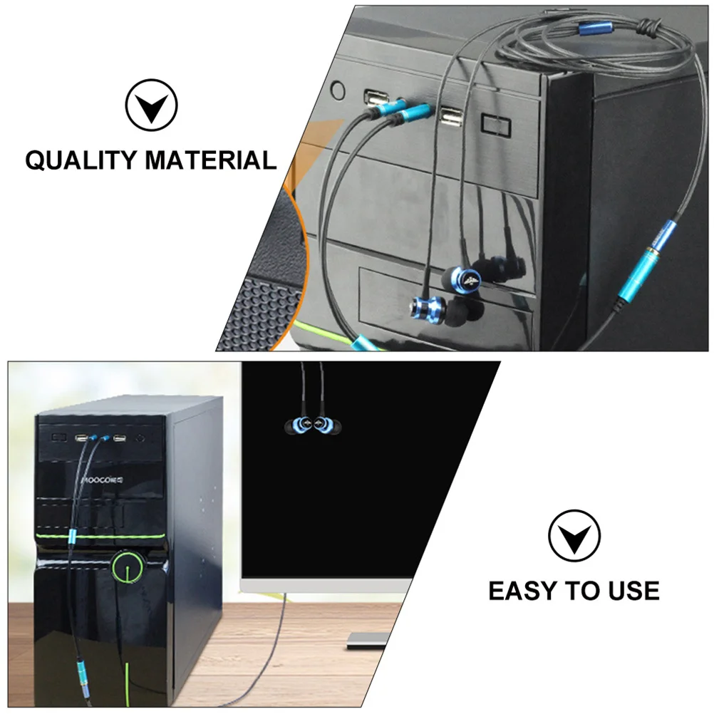 

2Pcs Headphone 3.5mm Audio Y Splitter Cable Aluminum Alloy Mic Audio Splitter for Desktop Laptop Separate Mic Headphone