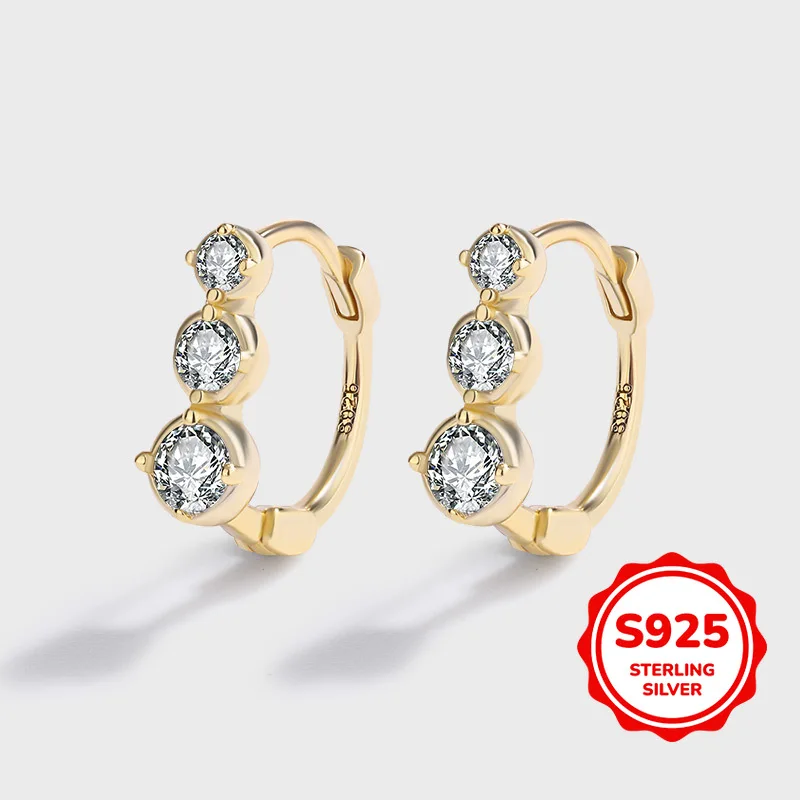 

Simple and Personalized Authentic S925 Zircon Women's Earrings Commuting Versatile