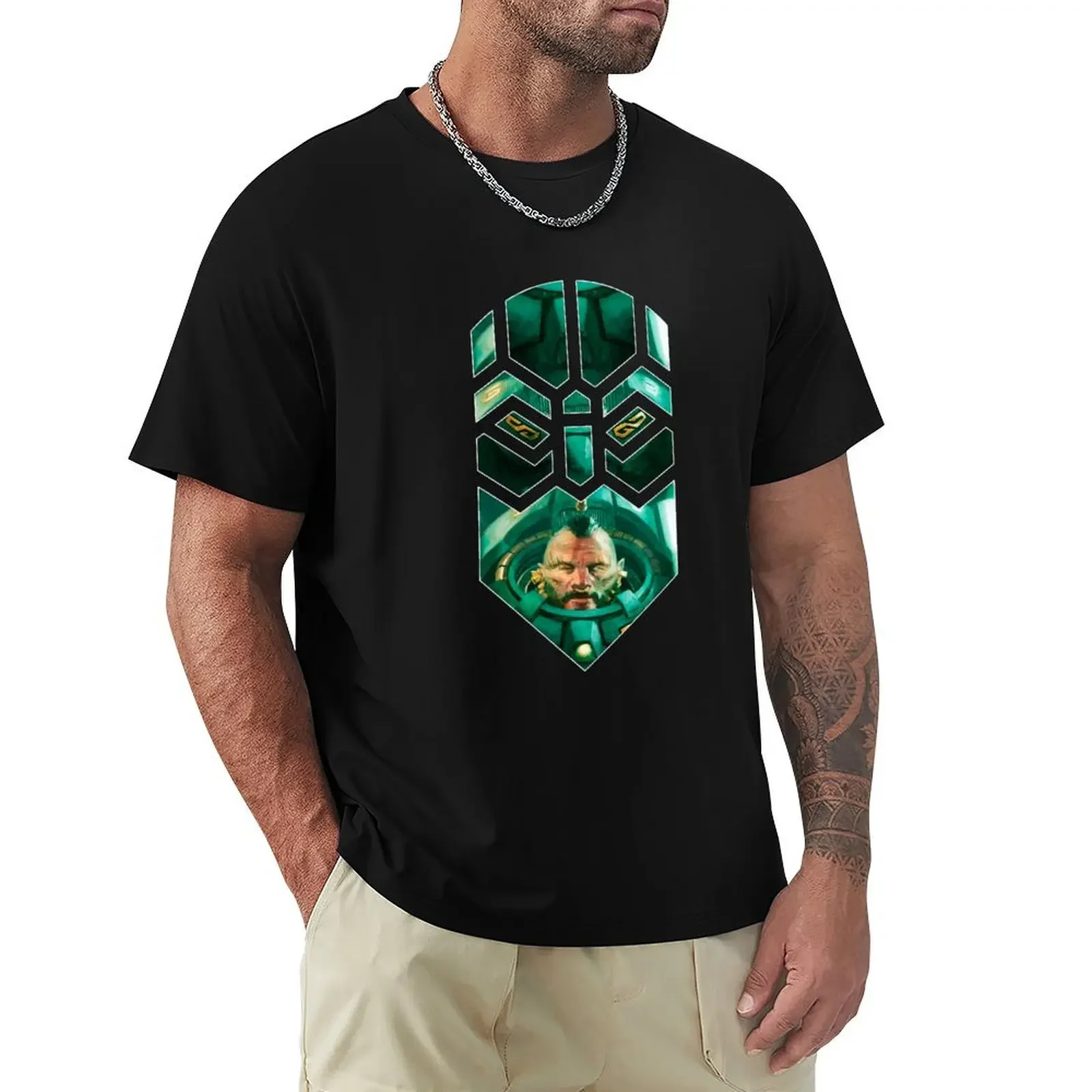 

Leagues of Votann Green Logo T-Shirt oversizeds korean fashion summer top black t-shirts for men