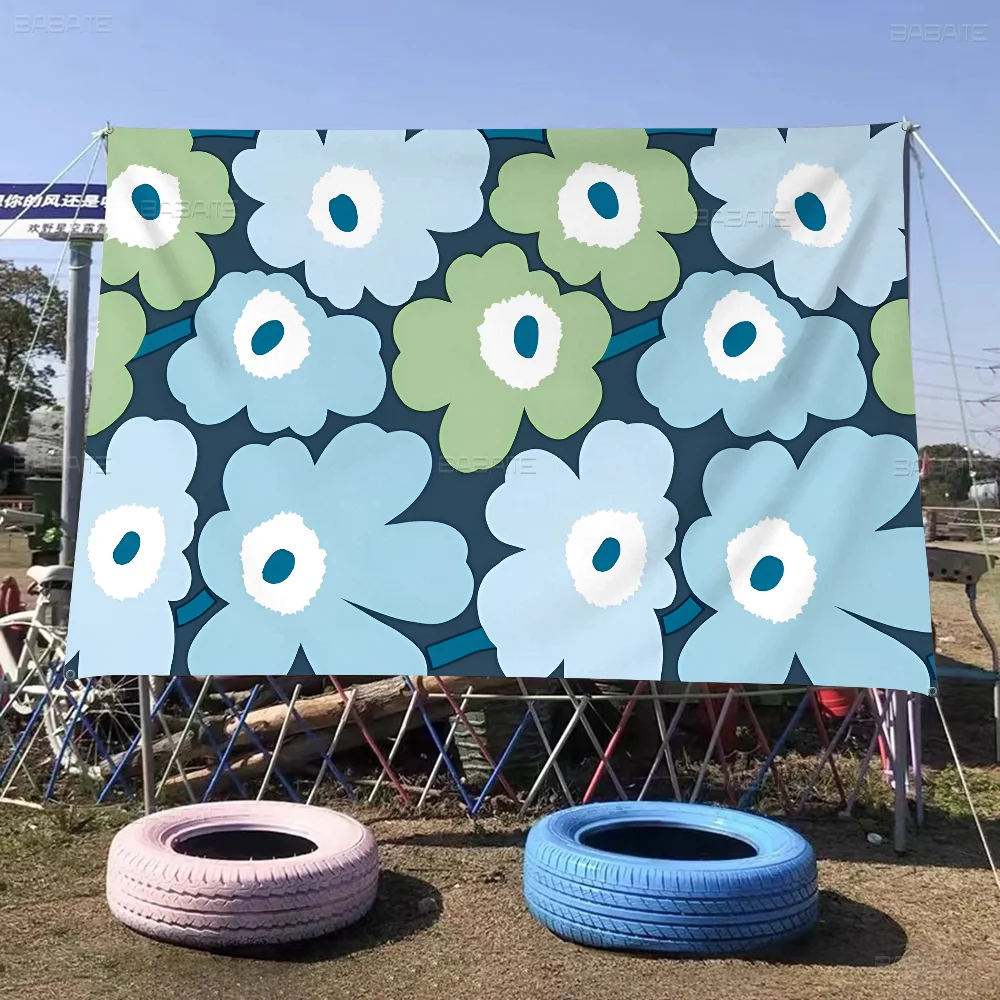 Bellissimo fiore di papavero colorato bandiera di qualità di fascia alta stampa bandiera da campeggio in stile atmosfera artistica