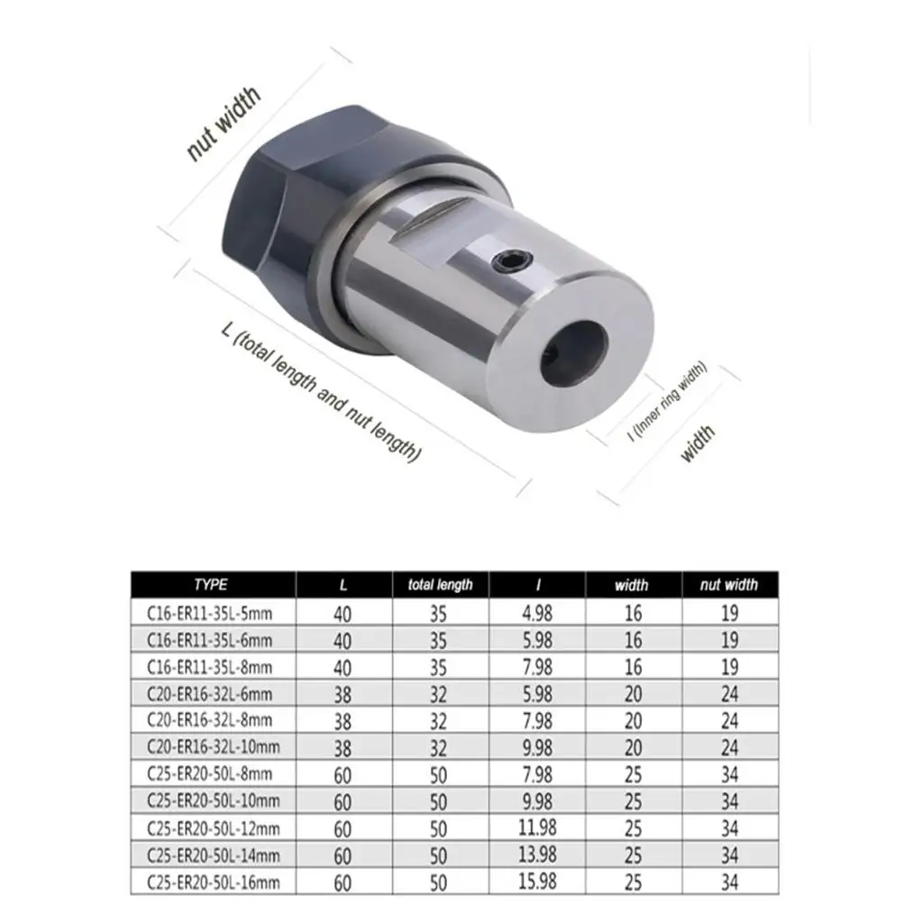 1-цанговая втулка из стали для сменного вала хвостовика металлообработки