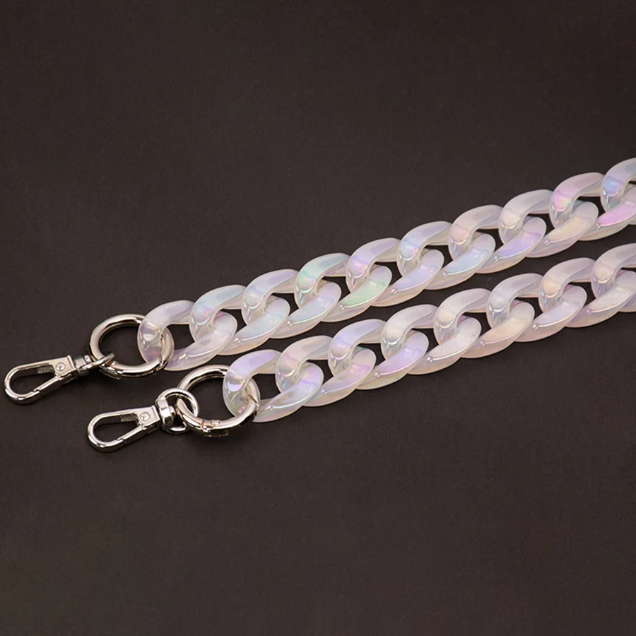 DIY Chunky Acrylic Chains Strap For Handbag Shoulder Crossbody Bag Clear Big Resin Chain For Jewelry AB Colorful Bag Accessories