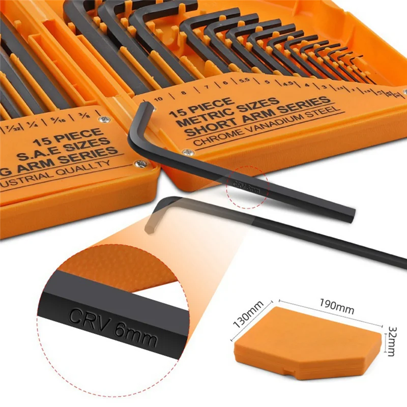 【Today-Only!】30-Piece Hex Key Set Ball Wrench Metric Inch Hex Tool Hex Key Wrench Easy Install Easy To Use