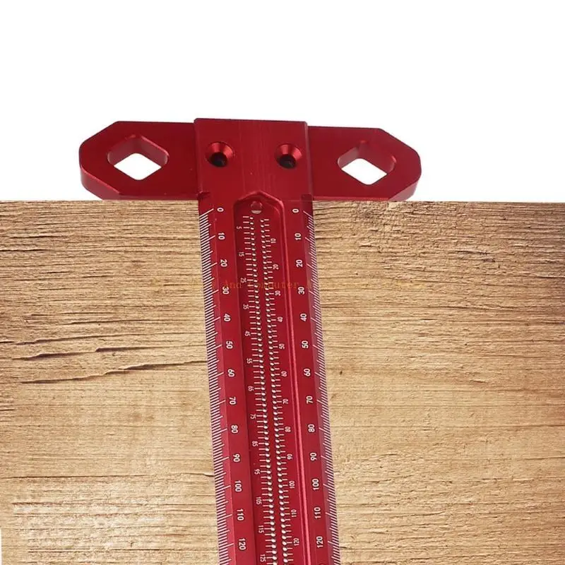 لنوع T من النوع Tworkorking Scriber Ruler 12in/16in خط المقياس السرج مربع تخطيط ساقية سائق الألومنيوم من أجل Carpente