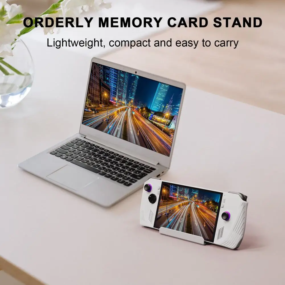 

Memory Card Storage Organizer Sd Memory Card Stand Stable Game Console Holder Stand with Sd Card Storage Slots for Rog Ally