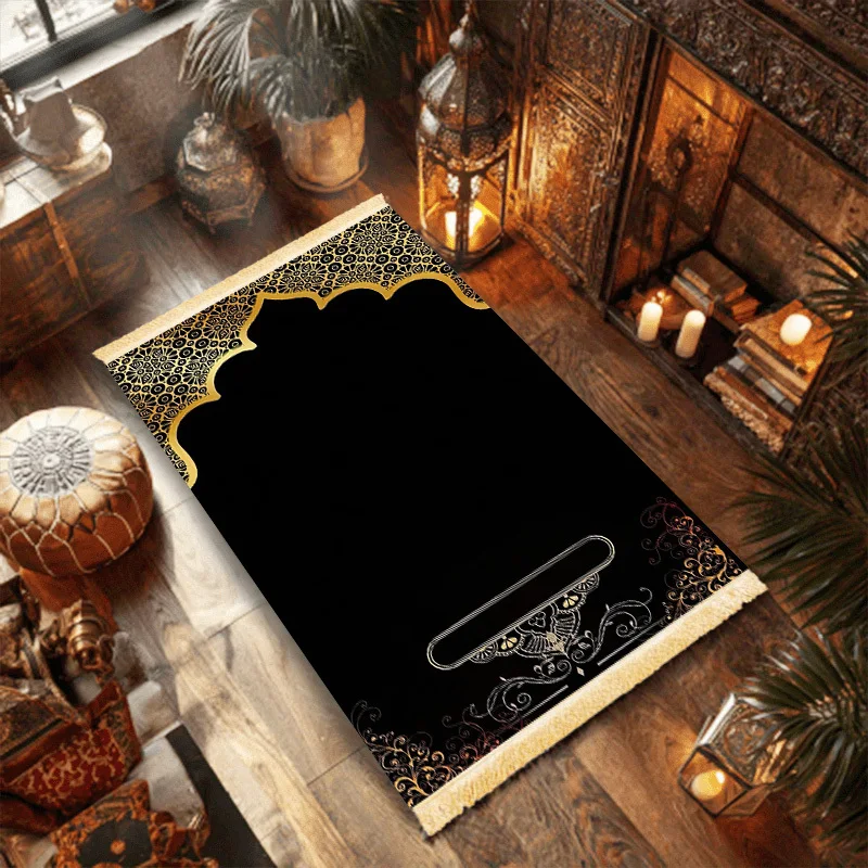 VIKAMAPortable and foldable Islamic prayer mat for Ramadan pilgrimages and daily worship, compact home decoration, Islamic gift
