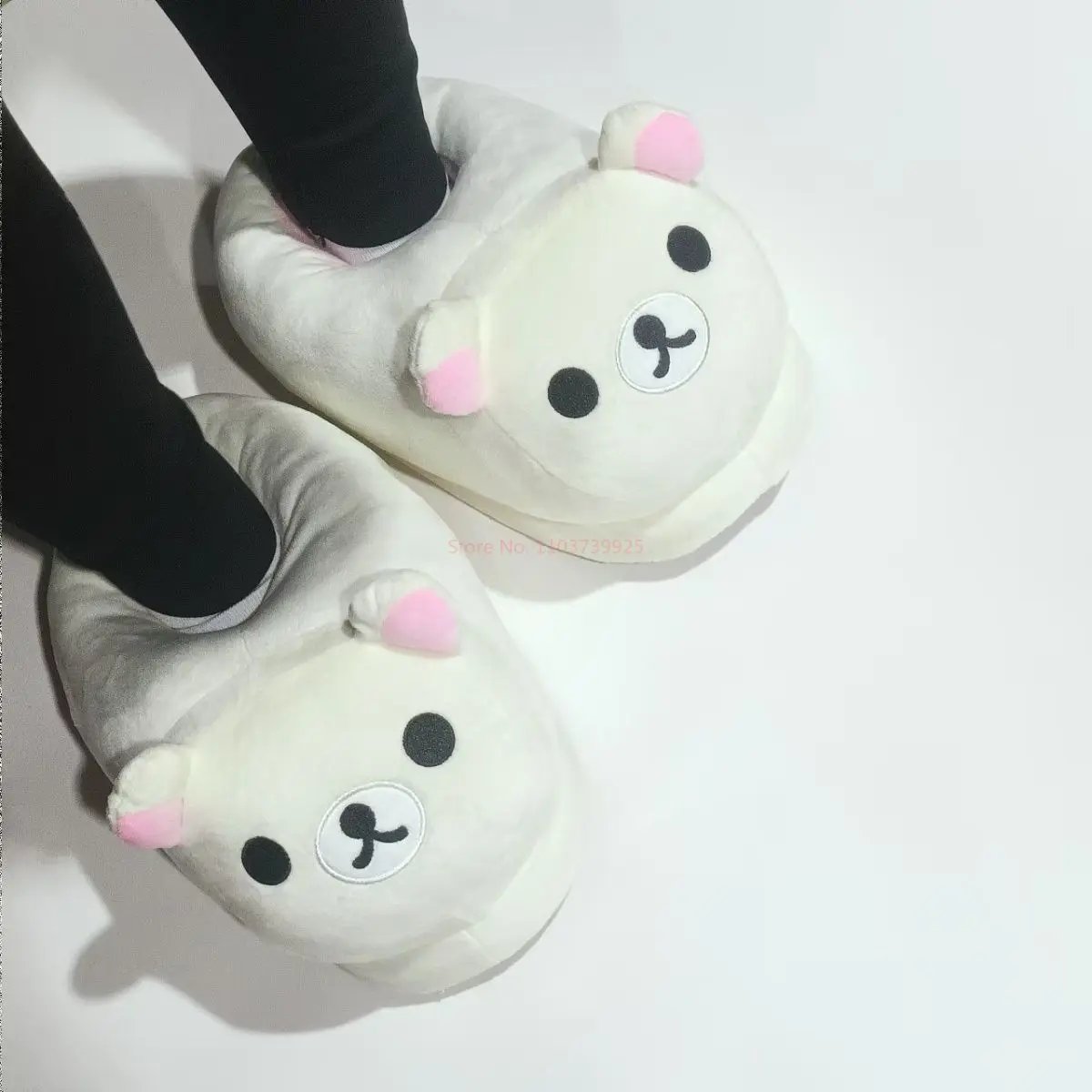 Rilakkuma chinelos y2k kawaii dos desenhos animados anime japão tudo incluído pe geada pelúcia interior casa plana anti deslizamento casal chinelos bonito