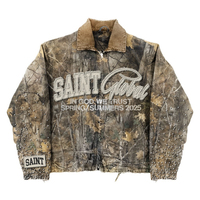 Retro Camouflage Leaf Jacket Y2K Coats Mens Womens Harajuku Hip Hop Letter Embroidery Patchwork Oversized Jacket Casual Clothes