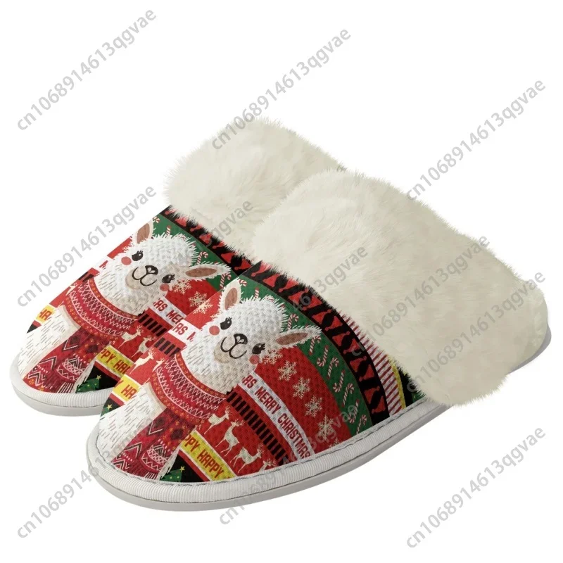 Christmas Funny Santa Candy Cane Slippers Mens Womens Home Cotton Plush Bedroom Keep Warm Custom Thermal Lightweight Slipper