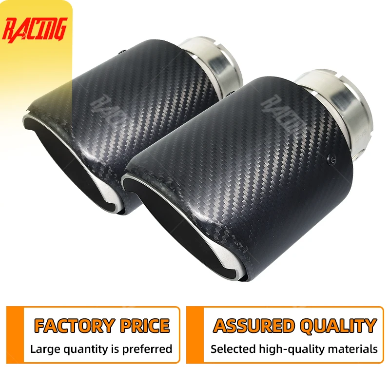 Matte Carbon Fiber Exhaust Tip, Muffler System Universal Suitable for Car Decoration Exhaust Muffler Nozzle for Golf Refit