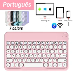 Bluetooth Keyboard And Mouse For iOS Android Windows System Circular keycap Portable Ultra-Thin Teclado For Mac iPad Cell Phone