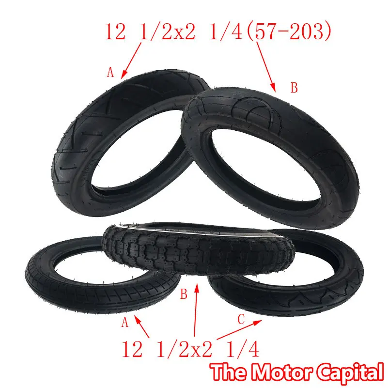 

12 Inch Tire 1/2x2 1/4 57-203 for Gas Electric Scooters and E-Bike 1/2X2 Wheel Tyre & Inner Tube