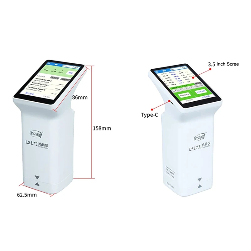 Imagem -06 - Linshang Colorímetro Inteligente Touch Screen para Revestimento Cerâmica Plástico Pintura Medição de Cor Ls173