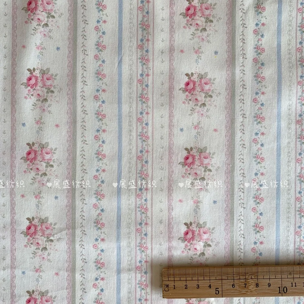 140x50cm Cotton Printed Fabric Floral Pattern DIY Material for Kids Bags Pajamas Dresses INS Style Sewing Cloth view 3