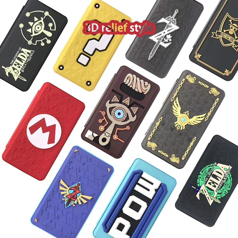 Étui pour cartes de jeu Switch 2, conception en relief 3D pour Switch Lite OLED, 24 emplacements pour cartes, étui de protection pour cartouche de jeu NS2, boîte de rangement
