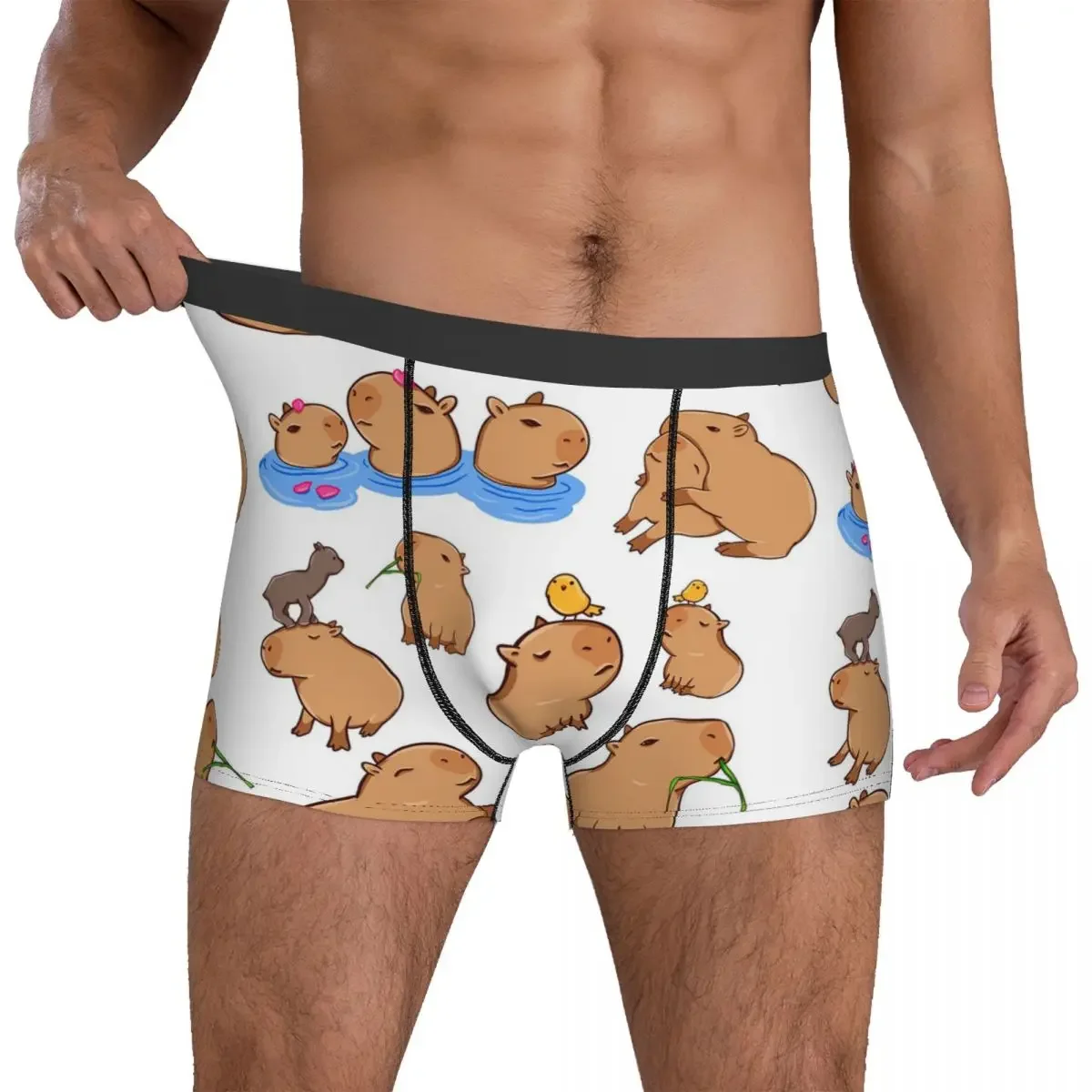 Boxer Underpants Shorts Capybara Animal Pattern Panties Men Soft Underwear for Homme Man Boyfriend Gifts