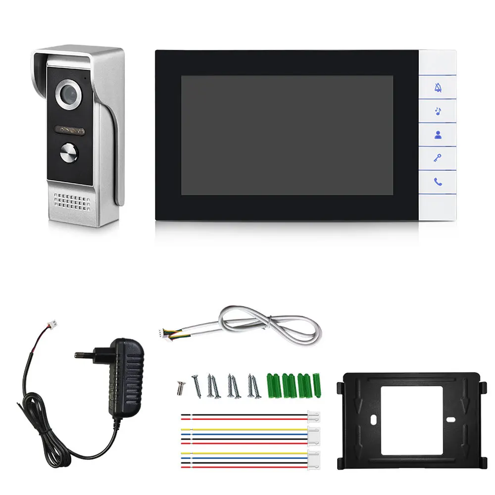 New 7 inch Wired Video Intercom System Video Entry Door phone Doorbell LCD Monitor + IR Camera Kits for Home Villa Apartment