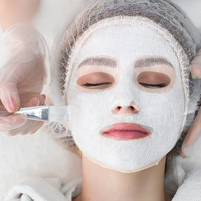 100pcs Facial Mask Sheets Premium Soft Cotton Gauze For Beauty Salon Home Travel Use Face Gauze Skincare Disposable