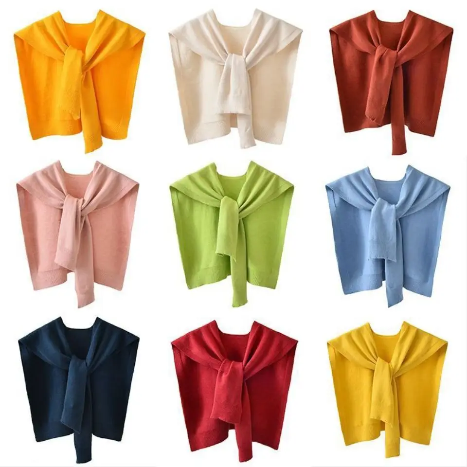 

Basic Knitted Wraps Women Trendy Colorful Spring-fall College Ladies Korean Style Feminino Cozy All-match Stylish Fashion Teens