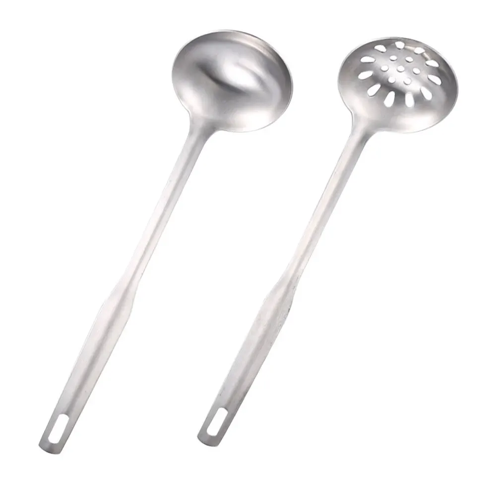 

1 set 1 Set Stainless Steel Soup Spoon Long Handle Slotted Ladle For Hot Pot Oil Filter Kitchen Colander Cookware Tool