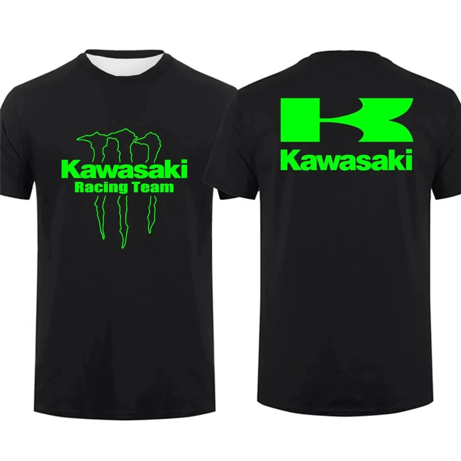 

Мужская летняя новая чистая футболка, повседневная футболка Kawasaki Racing Team Evil Claws, дышащая уличная футболка с доминантным узором