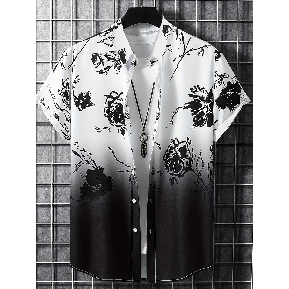 Chemise de plage hawaïenne à imprimé floral 3D pour hommes et femmes, chemise à manches courtes, chemisier en Y, streetwear à la mode, vêtements pour hommes