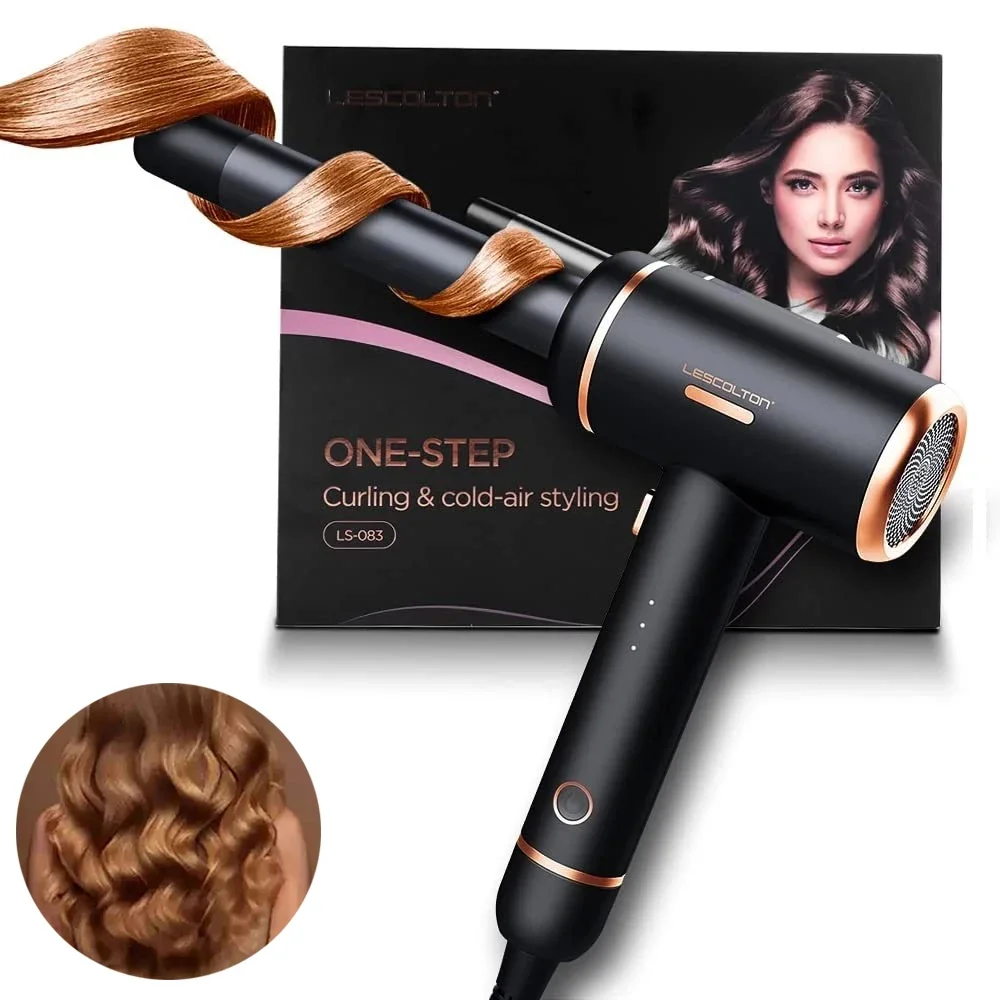 

LESCOLTON Automatic Cold Air Curling Irons 2 In 1 High-speed Hair Curler Professional Salon Auto Rotating Curl Iron for All Ages
