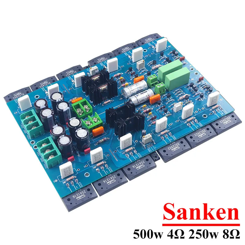 500w 2-channel Class A Power Amplifier Board High Power Sanken 2SA1216 2SC2922 with ON MJE15034 35 Excellent Music Texture Audio