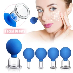 Rubber Head Glass Vacuum Cupping Chinese Therapy Set Hijab Jars AntiCellulite Suction Cups Massage Body Health Massager For Face