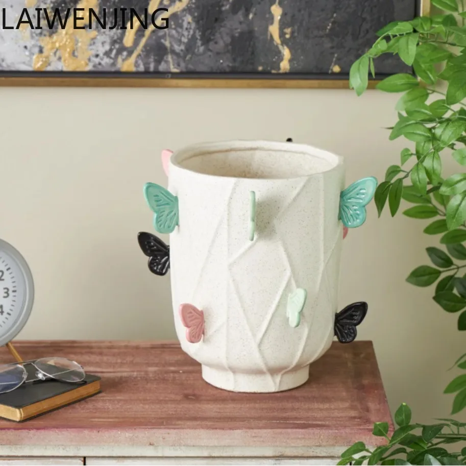 HLZ Art Home Decoration Ceramic Vase scandinavian Outdoor Garden Desktop Flower Insertion Ornament