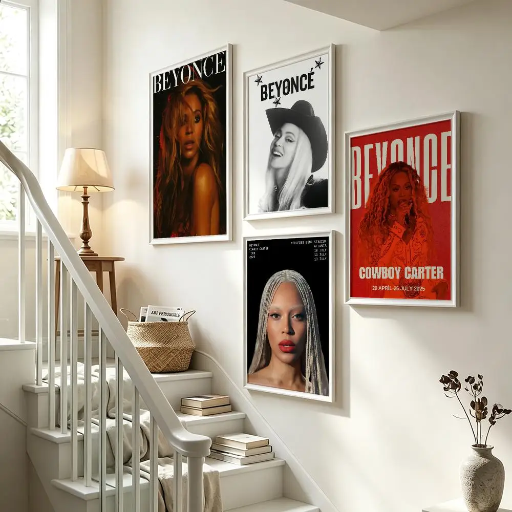 music Beyoncé Poster Poster HD Waterproof Self-adhesive Art Print Wall Decor for Bedroom Living Room Gift