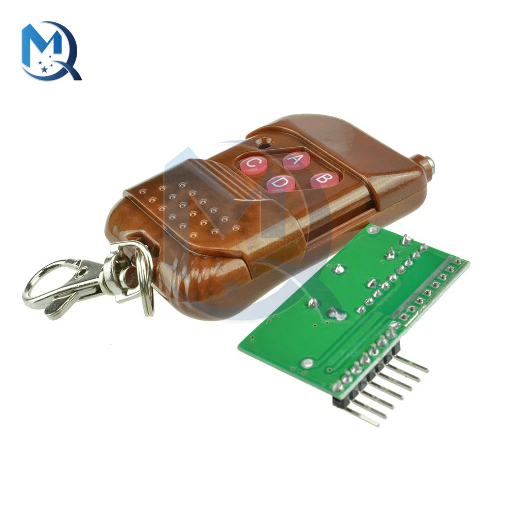 IC 2262 2272 433MHZ Four Ways 4 CH Key Wireless Remote Control Module Kit ASK Decoding Receiver Board For Arduino