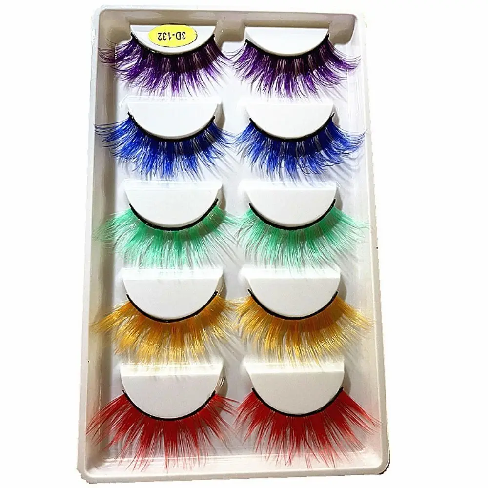 2 Box Natural Simulation Eye Eyelashes Thick Fluffy Lashes Lashes Extension Colored False Eyelashes Reusable Beautiful