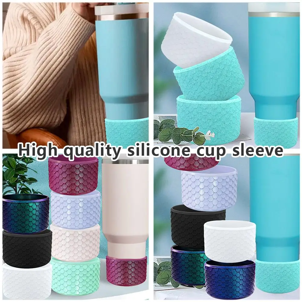 Silicone Boot Sleeve For Stanley 40oz Tumbler Protective Water Bottle Bottom Bumper Silicone Cup Cover Kitchen Accessories F0U1