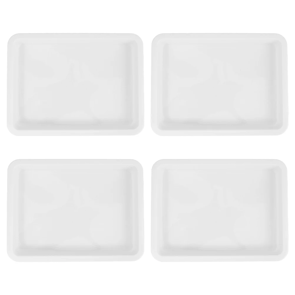 

4pcs Laboratory Tray Large Plastic Rectangular Lab Storage Tray For Chemical Experiments Leakproof Acid Resistant Science
