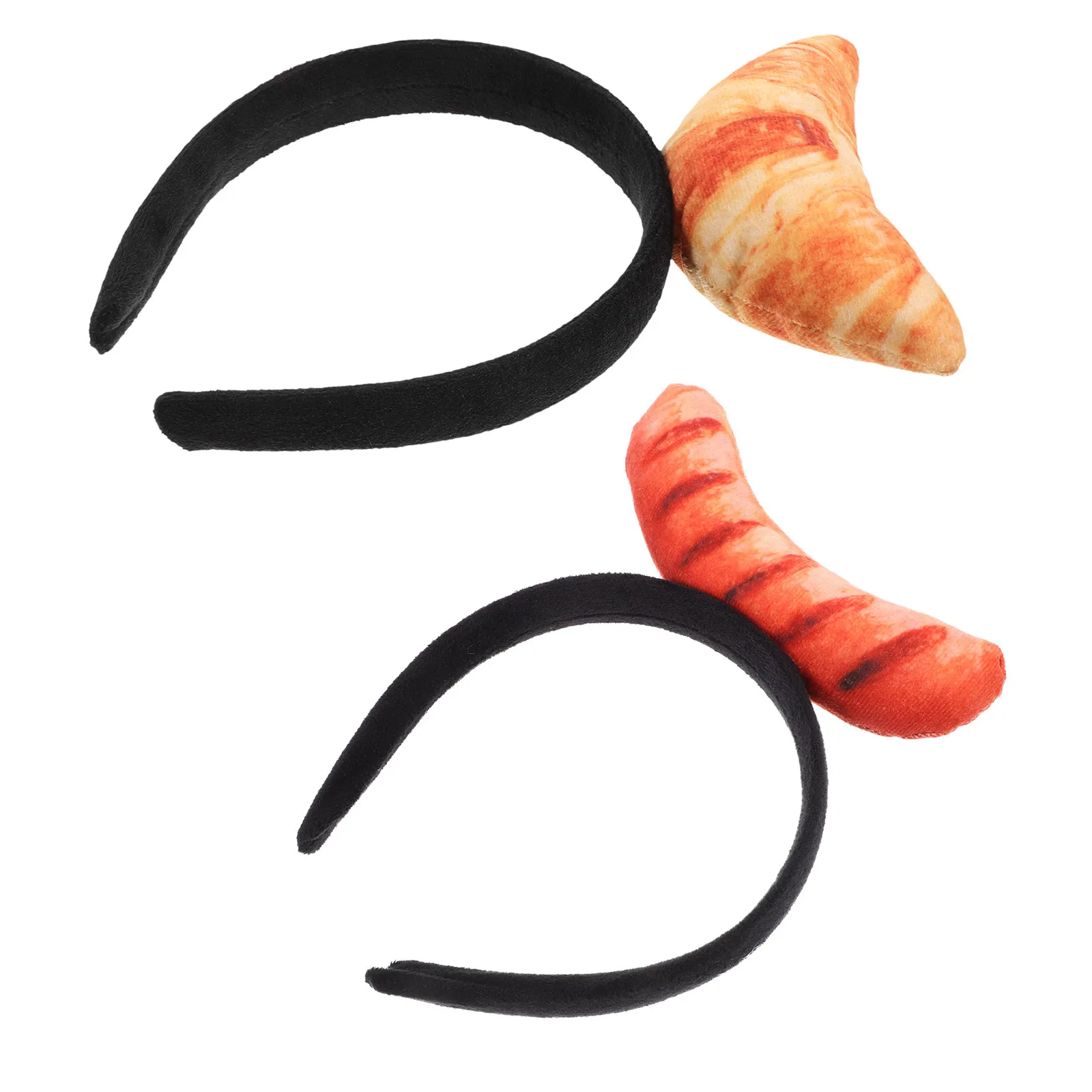 

2Pcs Food Headband Imitation Bread Croissant Sausage Hot Dog Design Funny Party Headwear Carnival Cosplay Simulation Headband