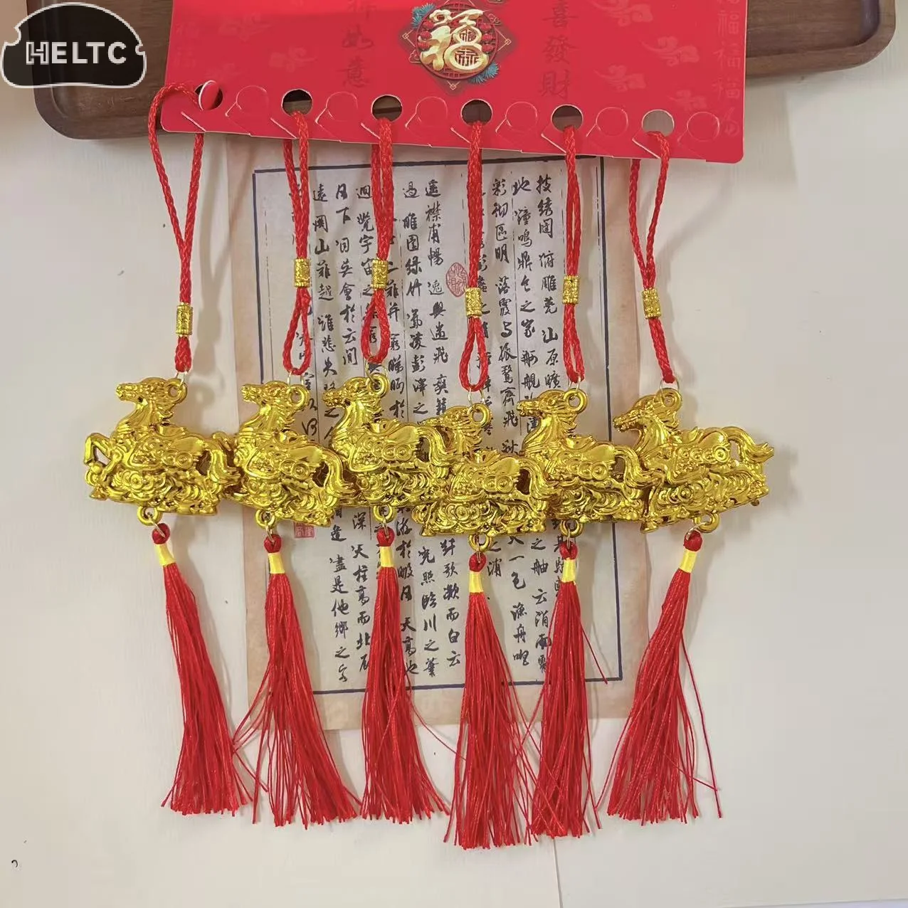 2/6 Pcs 2026 Year Of The Horse Wall Hanging Car Ornament Chinese New Year Red Gold Pendant Lucky Decor Housewarming Gifts