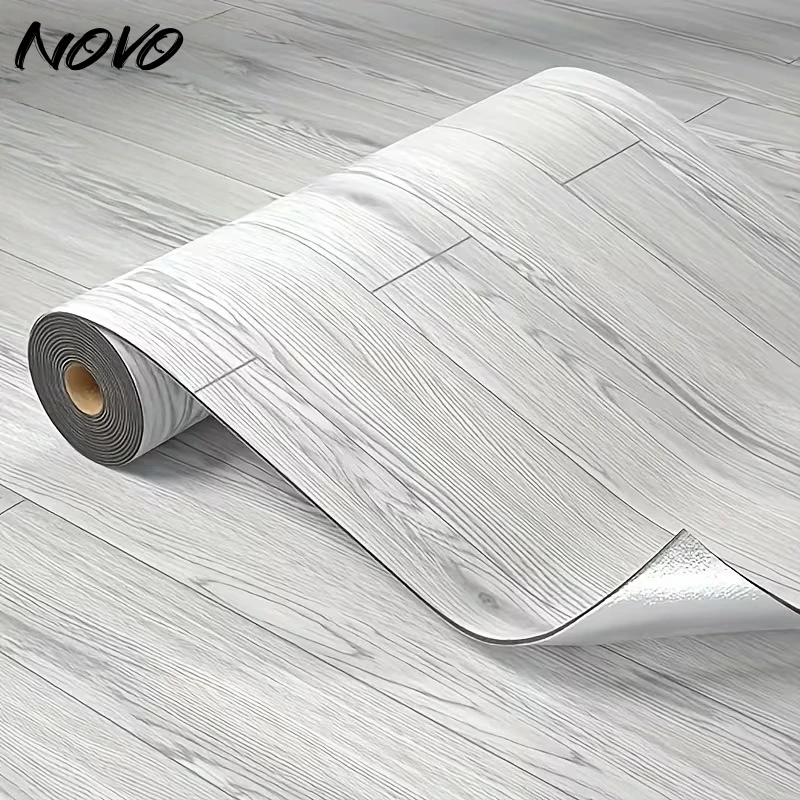 

Thick Vintage Wood Grain Vinyl Anti-Slip Floor Stickers Peel & Stick Waterproof Tile Stickers for Kitchens, Wall Decor Wallpaper
