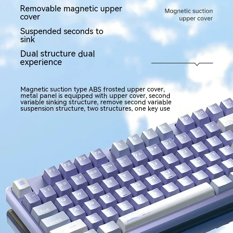 Imagem -03 - Pro Teclado Mecânico Abs Duas Cores Injection Molding Keycaps Botão de Metal 104 Chaves Teclado do Jogo Office pc Acessórios Aula-f2088