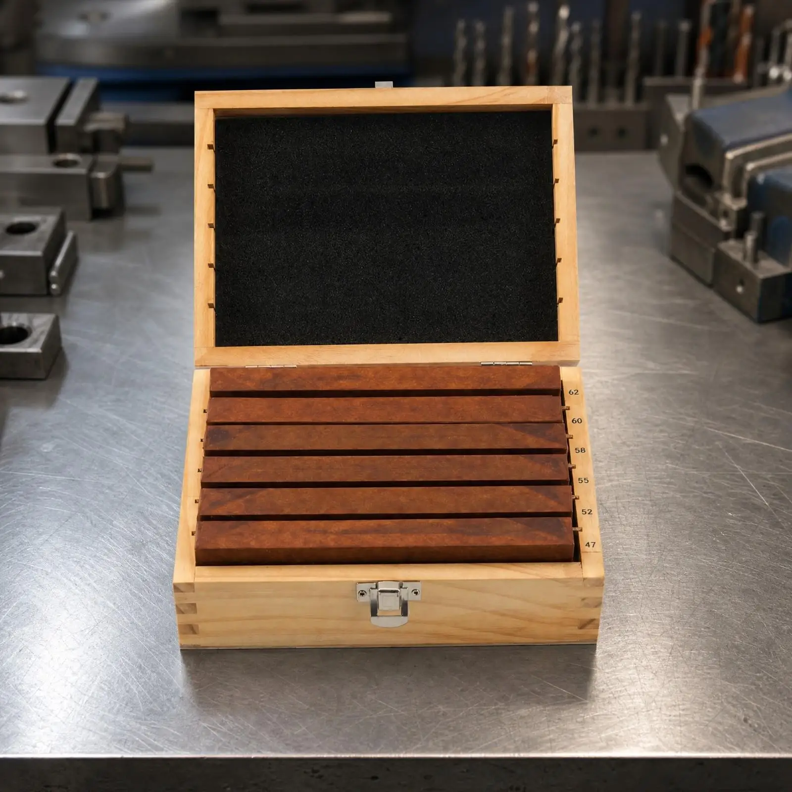 Precision Ground Parallel Block Set 12 Pcs Alloy Steel Workholding Blocks for Milling Machine Vise Setup with Wood Case