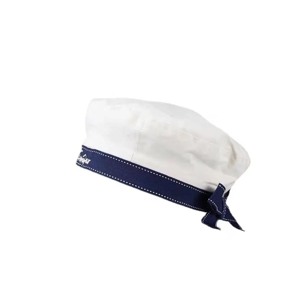 Fashion Sweet White Sailor Hat Bowknot Korean Style Octagonal Cap Letter Embroidery Uniform Cap JK Beret Cap Female